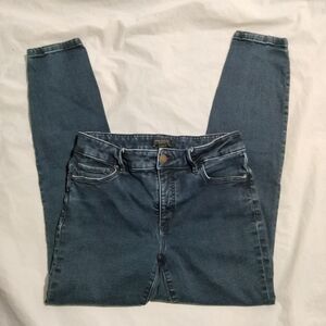 Ann Taylor Womens Size 4 (28x27) Skinny Ankle Curvy Fit Stretch Denim Blue Jeans